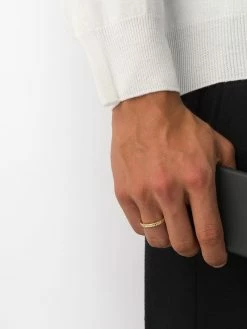 Le Gramme 18kt yellow polished gold Pyramid Guilloche ring