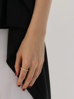 Le Gramme 18kt yellow polished gold Pyramid Guilloche ring