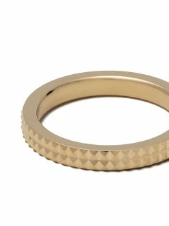 Le Gramme 18kt yellow polished gold Pyramid Guilloche ring