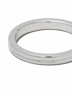 Le Gramme 18kt white polished gold Horizontal Guilloche ring