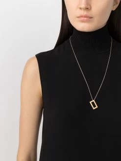 Le Gramme collier en argent sterling et or 18ct à pendentif