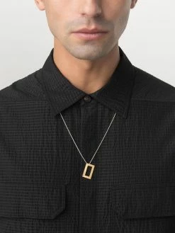 Le Gramme collier en argent sterling et or 18ct à pendentif